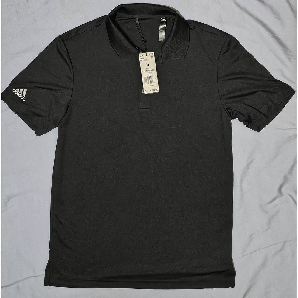 Adidas Polo Shirt Mens Small Black‎ A230 Performance Golf Lightweight DY0578 NWT